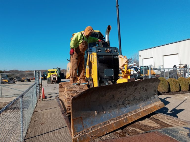 Operator on a dozer at a work site