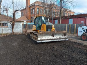 Dozer grading a work site